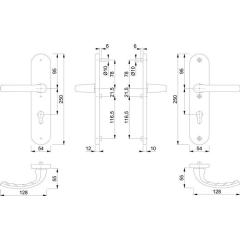 Schutzgarnitur Tôkyô 1710/3331/3410 Alu.F1 72mm 41-46mm HOPPE