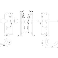 Schutzgarnitur Mar.76G/3331/3410/1138 Alu.F1 72mm 36-46mm HOPPE
