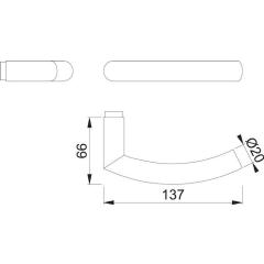 Türdrückerlochteil Tro.E1430Z VA ma 4-KT.8mm DIN L/R HOPPE
