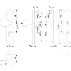 Schutzgarnitur E86G/3332ZA/3310 VA F69 72mm 37-47mm HOPPE
