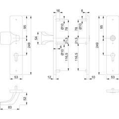 Schutzgarnitur E61G/2221/2210 VA F69 92mm 67-77mm HOPPE