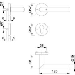 Rosettengrt.Utrecht E1444Z/17KV/17KVS VA F69 rd.PZ DIN L/R D/D HOPPE