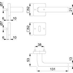Rosettengrt.Dallas E1643Z/52KV/52KVS VA F69 eck.OB DIN L/R D/D HOPPE