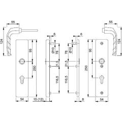 Schutzgarnitur Birm.1117/2221A/2440 Alu.F2 72mm 37-42mm HOPPE