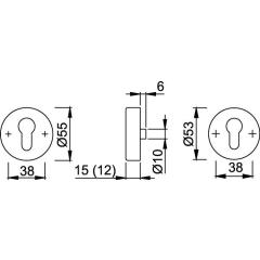 Schutzrosette E42NSA VA F69 rd.o.ZA S.12mm HOPPE