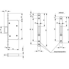 Schiebetür-Einsteckschl.0393 STA silber rd 20/55mm m.Springg.u.Auslösek.BKS