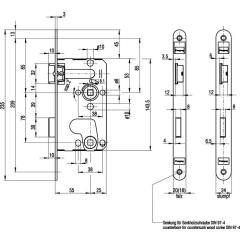 ZT-Einsteckschl.0215 BAD 20/ 55/78/8mm DIN R silber rd Kl 1 Zinkdruckgruss BKS