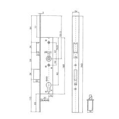 RR-Einsteckschl.PZ 24/35/92/10mm DIN L/R VA Riegelausschl.22mm 340mm BEVER