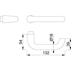 Türdrückerlochteil Paris 138L Alu.F2/neusilberfarbig 4-KT.8mm DIN L/R HOPPE