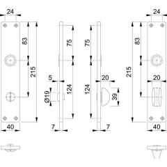 Langschildpaar 202SP F2/neusilberfarbig F2 SK/OL 78mm HOPPE