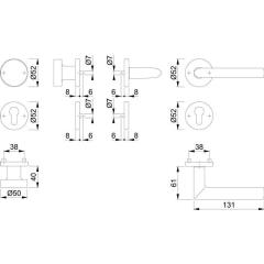 Rosettengrt.Stock.E58/42KV/42KVS/1140Z VA F69 rd.PZ DIN L/R fl.D/K HOPPE