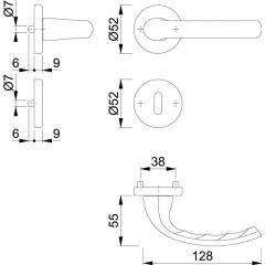 Rosettengrt.Tôkyô 1710/42KV/42KVS Alu.F1 rd.OB DIN L/R D/D HOPPE