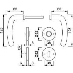 Rosettengrt.Den.E1310Z/42KV/42KVS VA F69 rd.OB DIN L/R D/D HOPPE