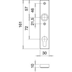 Schlosskasten-Kurzschild 1317/7203 Innenschild Alu.F1/naturf.EDI