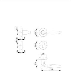 Rosettengrt.Verona M151/42KV/42KVS MS F71 rd.PZ DIN L/R D/D HOPPE