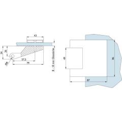 Glastürband 6315-20 LM Edelstahlfarbig ktg f.3-teillig HERMAT