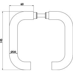 Glastürdrückerpaar 1801 BASIC 01 VA U-Form 4-KT.8mm HERMAT