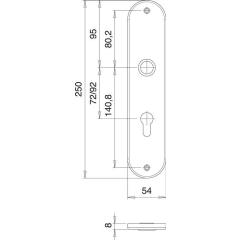 Renovierschild 206 H VA EST PZ Entf.92mm EDI | 2 Stück