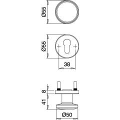 FS-Garnitur Riva FS K7/103 Alu.F1 D/K TS 40-65mm PZ rd.DIN L/R EDI