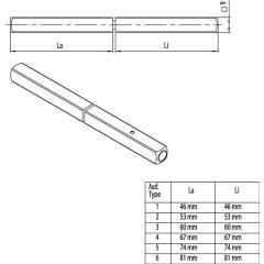 Panik-Stift 120 FS SECURE 4-KT.9mm TS 72-78mm geteilter Vollstift OGRO