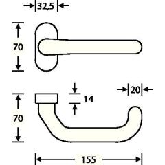 Feuerschutzdrückerlochteil 06 1146 Alu.0105 4-KT.9mm