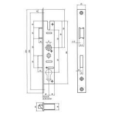 RR-Einsteckschl.1004 72 PZW 24/30/72/8mm DIN L/R verz.Riegelaus.11mm 244mm BEVER