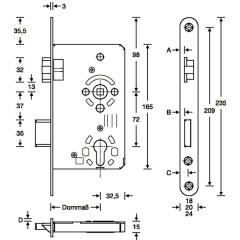 ZT-Einsteckschl.PZW 20/ 55/72/8mm DIN R silber rd Kl 3 Zinkdruckg.SSF