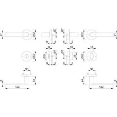 Rosettengrt.Los Angeles M1642/42KV/42KVS MS F96-1-R rd.SK/OL DIN L/R D/D HOPPE
