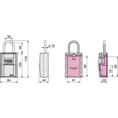 Schlüsseltresor 797 LED HxBxTmm m.LED Zahlenschl.ABUS