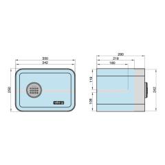 mySafe 350 Elektronik-Möbel-Tresor | mit Code, alarmgesichert / zitronengelb