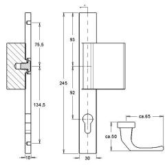 Profiltürgarnitur 2312/9203 Alu.F1 PZ TS 68-77mm EDI
