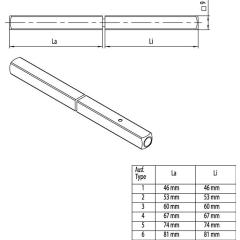 OGRO Panik-Stift 120 FS SECURE 4-KT.9 mm TS 93-99 mm geteilter Vollstift